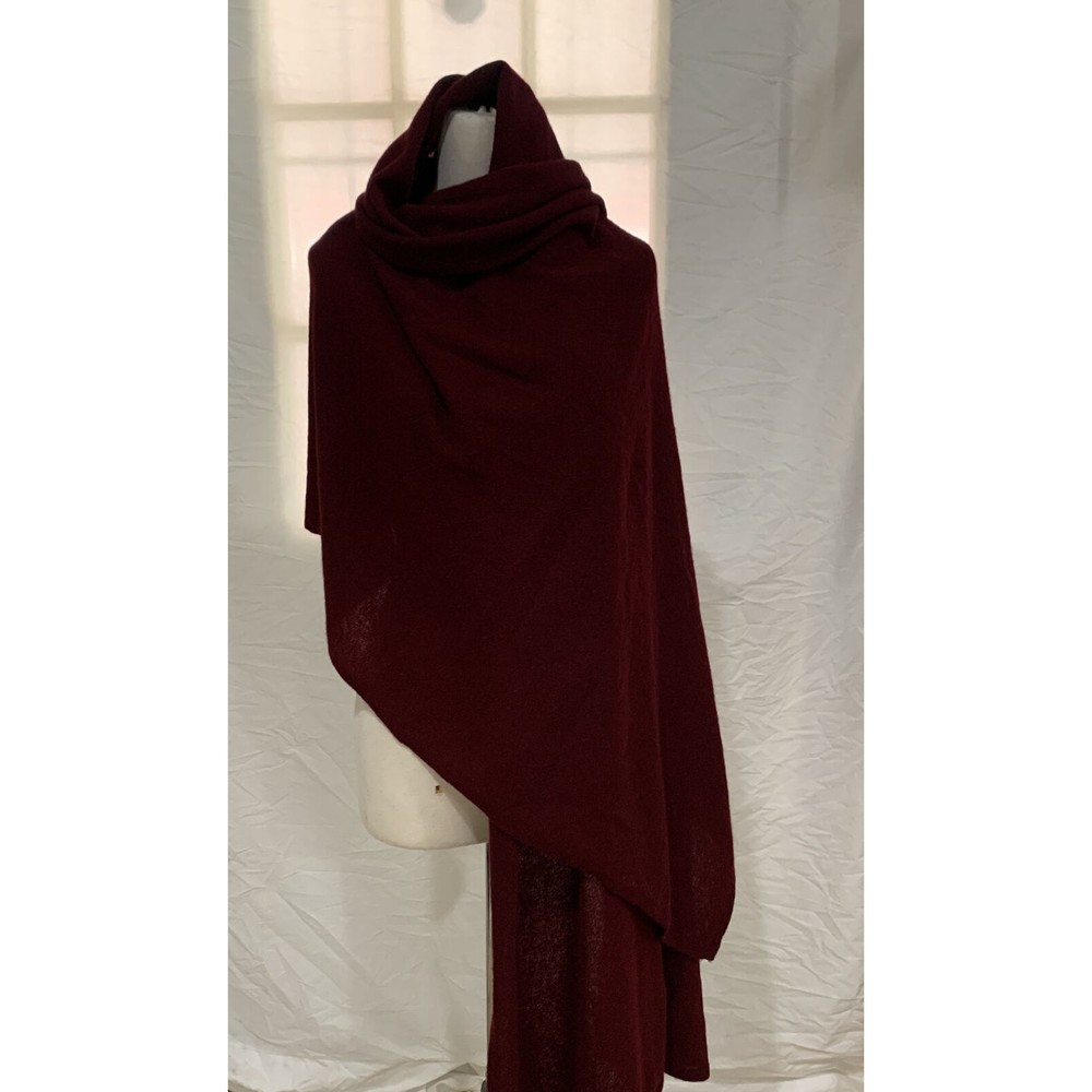 NWT Charter club Burgundy Crantini  oversized 100% cashmere scarf